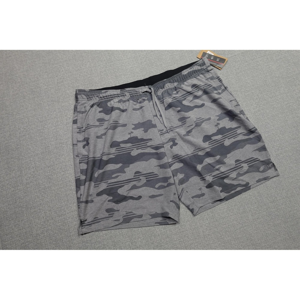 Travis Mathew Leader Board Shorts Mens 2XL Heather Gray Camo Lightweight Running